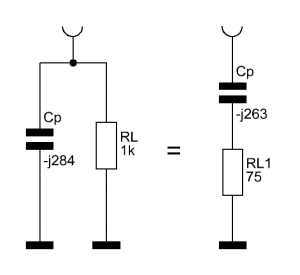 Äquivalente Serienimpedanz von Cp und RL