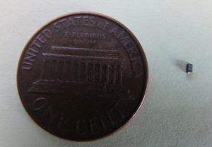 Diode neben einer amerikanischen 1-Cent-Münze